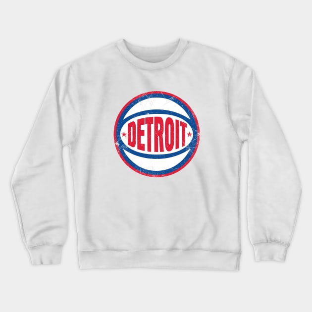 Detroit Retro Ball - White Crewneck Sweatshirt by KFig21